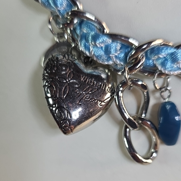 Paparazzi Blue and Silver Charm Necklace (Heart Lucas:10:27) - Picture 6 of 13